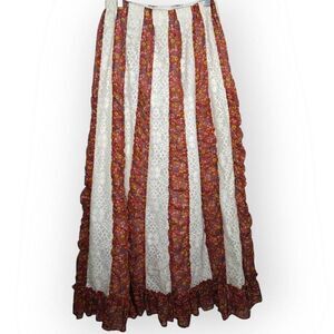 Chessa Davis Vintage 1970s Cottage Floral Prairie Maxi Skirt size Medium